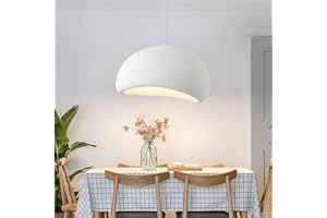 HEYUN Moderne Pendelleuchte Japanischer Wabi-Sabi-Stil E27 Weißer Kreativ Kronleuchter Esstisch Hängeleuchte Innenbeleuchtung Verstellbare Heimdekoration Für Esszimmer Küche Inselleuchte(A,60CM)