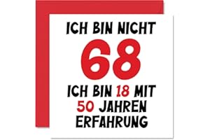 STUFF4 68. Geburtstagskarte Lustig für Männer Frauen Ihn Sie - Ich Bin 18 und 50 Jahre Erfahrung - Lustiger Achtundsechzig Achtundsechzig Alles Gute Zum Karte Geburtstag, 145mm Scherzen Glückwunschkarten