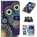 Produktbild Hozor Samsung Galaxy S6 / SM-G920F 5.1 zoll Hülle Gemalte Erleichterung Drucken Design PU Ledercase Tasche Schutzhülle Anti-scratch Magnetverschluss Telefon-Kasten Handyhülle Bookstyle Handycover - Große Augen Eule