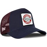 Vintage Logolu Lacivert-Bordo Trucker Şapka