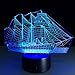 Produktbild LPY-3D Illusion Lampe Segelboot Schiff Nacht 7 Farbwechsel LED Schreibtisch Tischleuchte Lampe