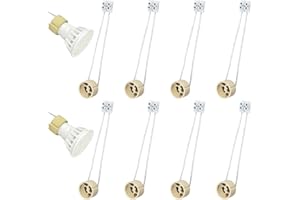 NOVSTUF Portalampade Ceramica GU10 con Fili Silicone, Attacchi Alta Qualità Illuminazione, Base Facile Installazione Resistente Calore, Sistema Connessione Sicuro per Faretti