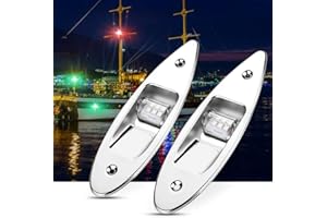 EBTOOLS 2 Pezzi 12V LED Luci di Navigazione per Imbarcazioni, Lampada di Prua Laterale per Barca Marine Yacht, Rosso da 19 lm e Verde da 61.5 lm