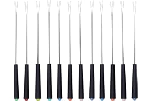 LATRAT Lot de 12 Fourchettes à Fondue en Acier Inoxydable - Poignée Résistante à la Chaleur pour Fromage, Chocolat, Rôti, Viande