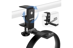 aceyoon Headphone Stand, Foldable and Rotating Headset Stand Earphone Holder Hook Under Desk Headphone Hanger Mount for Gaming Headset, Kids Headphones, Sony, Sennheiser, Beats, xBox (Black)