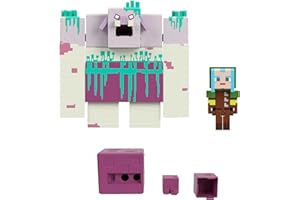 Mattel Minecraft Legends Dewastator Duża figurka, 1 figurka Strażnika i 2 akcesoria, kolekcjonerski zestaw prezentowy HNC08