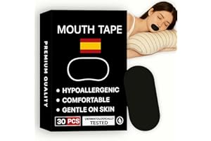 MY WAVE DZ Tiras Bucales para Dormir – Boca Cerrada | Alternativa Myotape | Mouth Tape Antironquidos – 30 Uds Parches Negros Transpirables y Cómodos | Cinta Bucal para Dormir Mejor y Evitar Sequedad