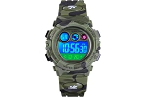 HMJIA Digital Uhren für Kinder 5ATM Sports Digitaluhr für Jungen Kinder Silikon Armbanduhr mit Datum/Wecker/LED/Stoppuhr/Stoßfes