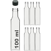 Afracam Maraska Şeffaf 100 ml Sızdırmaz Kapaklı Boş Cam Şişe 6 Adet