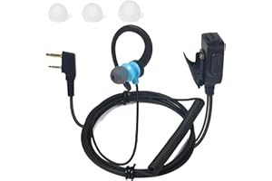 HYSHIKRA Auricolare leggero per radio a forma di G compatibile con Retevis Baofeng Kenwood RT24 UV5R TK250 TK320 Walkie Talkie (blu, 1 PACK)