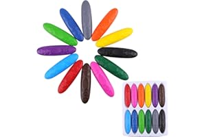 Svalor Crayons de Cire pour Enfants - 12 Couleurs, Faciles à Tenir, Lavables pour Bébés 12 Mois, Tout-Petits et Étudiants - Forme de Coeur