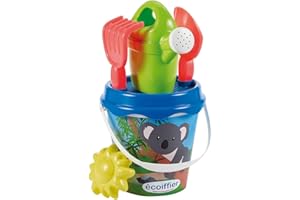 Jouets Ecoiffier - 674 - Seau Garni Décor Koala - Accessoires pour la plage - 17 cm - Fabriqué en France