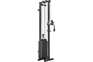 XS Sports Cable Pulley Crossover Machine - Home Gym Adjustable Dual Pulley wall mounted system with weight plate stack , Functional Trainer