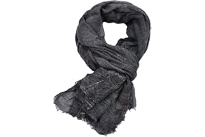 Kangqifen Unisex randig mjuk varm stor viskos bomull halsduk 190 x 90 cm