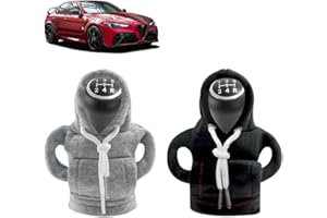 SXCCNW Auto Schaltknauf Abdeckung, 2 Stück Schaltknauf Abdeckung, Schaltknauf überzug Schaltknauf Hoodie Abdeckung Car Shifter Hoodie für Auto Schalthebel Dekoration Zubehör 15 x 13 cm Schwarz Grau