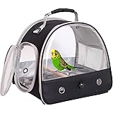 Interfashioner® Piccolo trasportino da viaggio per uccelli, gabbia portatile per pappagalli, parrocchetti, calopsitte, con va
