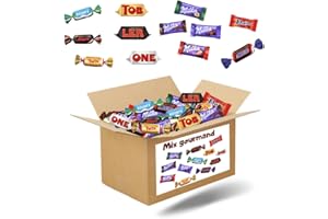 PRO DISTRI MIX GOURMAND NOEL | Assortiment de 250 Bonbons au chocolat Célébrations, Milka, Daim, Toblerone | emballés individuellement 1.9 kgs | Boite à partager pour les fêtes et anniversaires
