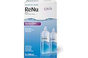 ‎BAUSCH + LOMB Bausch + Lomb ReNu MPS Sensitive Eyes Combination Solution - Contact Lens Cleaner and Storage Solution, Soft Contact Lenses, Pack of 2, 2 x 360 ml