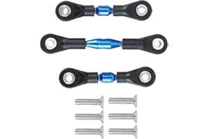 DROPFREE 3 Stück Lenkstange aus Metall für -01 TT01 1/10 RC Auto Upgrade Teile Zubehör Blau