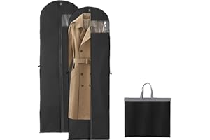 ZAKAZAKA 180cm x 60 cm Kleidersack Lang für die Aufbewahrung, Atmungsaktiver Kleidersack, Staubdicht Kleidersäcke, Anzug Schutzhülle, Faltbar Reißverschluss Kleidersäcke Lang für den Kleider Mäntel