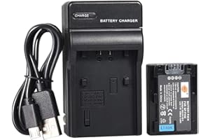 DSTE NP-FH50 Li-ION Batterie et Chargeur USB Costume Compatible pour Sony DSLR-A230, DSLR-A290, DSLR-A330, DSLR-A380, DSLR-A390, DSC-HX100V, DSC-HX200V, HDR-TG5V