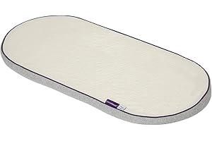 ClevaMama ClevaFoam Pram and Moses Basket Mattress,Asthma & Allergy Certified, Size-66x28x2.5 cm, White, 1 Count (Pack of 1)
