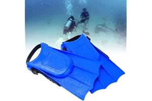 KENANLAN Plongée avec tuba Palmes courtes, 1 paire de palmes de natation, en PVC pour enfants Plongée légère Natation Entraînement Palmes de plongée Courtes, 25-30 Yard