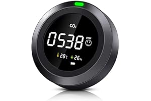 Therm La Mode CO2 Detecteur,Moniteur de Qualité de L'air Intérieur 3 en 1 Détectant la Température et L'humidité du Dioxyde de Carbone,Detecteur CO2 NDIR