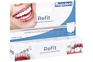 Dr Denti Refit Zementkapseln zur temporären Verwendung 1 Packung mit 3 Kapseln, 3 stück, Pack of 3