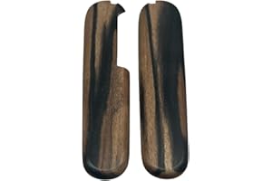 COUTEAUX SUISSES CUSTOM Cotes Pour Manches Couteaux Suisses Victorinox, 2 Plaquettes Bois Precieux D'EBENE DE MACASSAR, Longueur 91mm, Emplacements Pincettes/Cure Dents.
