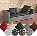 Produktbild CLP Polyrattan-Loungesofa SOLANO mit höhenverstellbaren Seitenteilen I Sonnenliege aus Polyrattan mit robustem Untergestell aus Aluminium I In verschiedenen Farben erhältlich Rattanfarbe: Grau, Kissenfarbe: Anthrazit