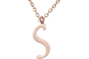 Morella Damen Halskette mit Buchstaben Anhänger Edelstahl Rosegold in Schmuckbeutel