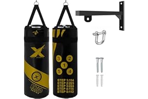 XN8 SPORTS Xn8 Kids 2FT Filled Boxing Punch Bag with Bracket – Heavy Duty Hanging Bag with Punching Number Combinations, Self-Learning for Boxing, Kickboxing, MMA, Muay Thai, Karate & Grappling for Boys & Girls