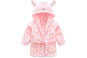 Routefuture Peignoirs de Bain Enfant Vêtements de Nuit Bébé Garçon Fille Peignoir Ultra Doux et Léger Serviette de Bain Capuche, Confortable et Absorbante, Peluche 1-5 Ans