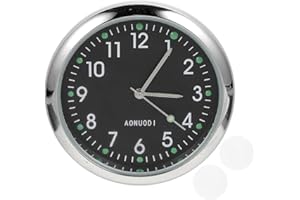 DONIYA FITNESS Mini Stick On Analogue Quartz Clock Car Dashboard Waterproof Motorcycle Boat Fridge (Silver)