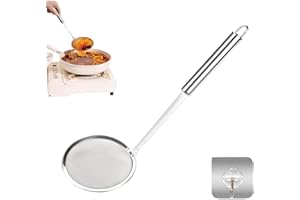 PHMING Ecumoire Cuisine en Acier Inoxydable 304,100 Mailles, Passoire Cuisine Fine, Ecumoire Inox avec Crochet, Diamètre 10cm, pour Filtrer Farine, Mousse, Jus