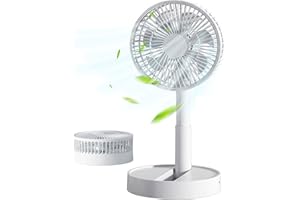 KASYDoFF Portable Desk Fan, 6 Inch Foldable USB Fan with 4 Speed Settings, 3600mAh Battery Rechargeable Fan, Mini Cooling Fans for Bedroom, Home and Outdoor