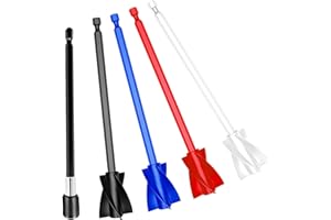 FunWorth 4 pièces Mélangeurs époxy pour Perceuse Avec d'extension, palette de mélange d'agitateur de peinture pour foret 1/4, mélangeur de peinture réutilisable pour résine, peinture, pigments