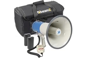 VONYX MEG065 Kit Mégaphone Professionnel 65W - avec Sac de Transport, 2 Batteries Lithium-ION Rechargeables, Idéal pour Les Déplacements en Manifestations ou Matchs