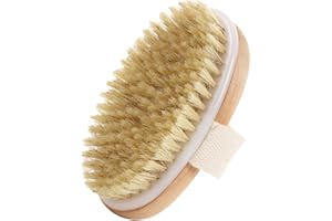 APKPESTERML Dry Brushing Body Brush, Natural Exfoliating Body Brush Spa Exfoliation and Massage Scrub Brush with Natural Boar Bristles Body Exfoliator Brush Shower Brush Body Scrubber for Removing Dead Skin