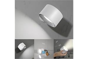 Feallive LED Wall Lights with USB Charging Port 1 Pcs Reading Light, Dimmable Touch Control 3 Brightness Levels Wall Spotlights 360 Free Rotation ​Bedside Sconce Lamp for Bedroom White