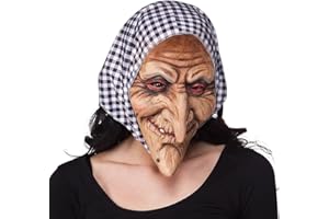 Boland 97508 - Latex Gesichtsmaske Hexe mit Kapuze, für Erwachsene, Maske für Faschingskostüme, Zubehör für Kostüm, Karneval oder Halloween, Accessoire für Märchenkostüm