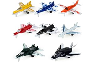 YONGNKIDS 8 Pcs Airplane Toys, Gifts for Toddler for Plane Playset, Diecast Aircraft Toy with Glider Planes, Helicopter, Fighter Jet, Airplanes Toy for Toddler Kids 2-8 Years Old Birthday Party Favors