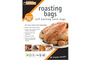 HOMEY MART 8 bolsas para asar con sello de sabor para horno y microondas, perfectas para asar pollo, pescado, carne, pavo y verduras, bolsas medianas