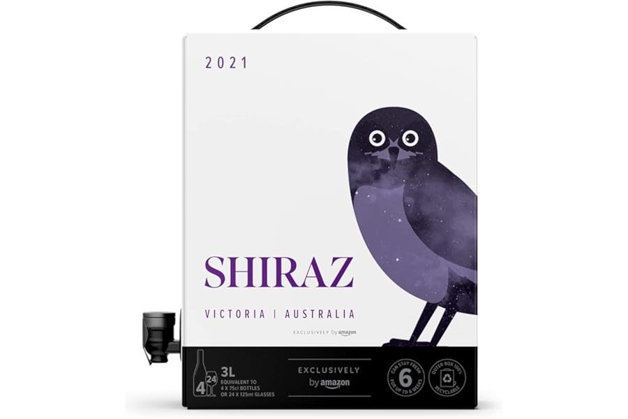 by Amazon Australian Shiraz, Red Wine, 3L Bag in a Box