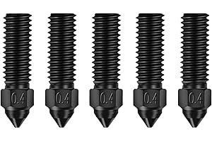 COMGROW Kits Oficiales de Boquillas Creality K1, 5PCS Boquillas de Acero Endurecido de 0.4mm para Impresoras 3D Ender 3 V3 KE, Boquillas de Extrusión de Alta Velocidad y Alto Flujo para K1, K1 Max, CR-10 SE