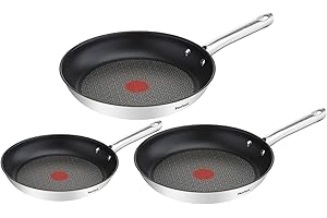 ‎TEFAL Tefal Duetto Zestaw Patelni, Stal, Srebrny/Czarny, 20/24/28 cm