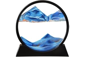 Arthink Bewegliches Sandkunstbild, flüssige Bewegung, 3D-Meereslandschaft in Bewegung, fließender Sandrahmen, Desktop-Kunst, Bücherregale, Heimbüro-Dekoration