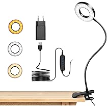 Lampe De Bureau LED Zerodis 3W Flexible - Col De Cygne, Clip, Protection Des Yeux, Noir Aluminium