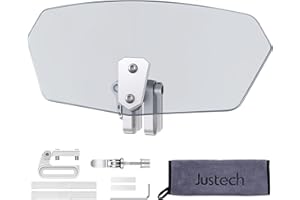 Justech Motorcycle Wind Deflector Motorcycle Windscreen Adjustable Clip On Windshield Extension Spoiler for Racing Bike-Smoky